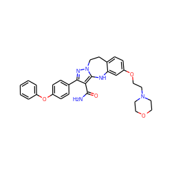 NC(=O)c1c(-c2ccc(Oc3ccccc3)cc2)nn2c1Nc1cc(OCCN3CCOCC3)ccc1CC2 ZINC000045338547