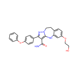 NC(=O)c1c(-c2ccc(Oc3ccccc3)cc2)nn2c1Nc1cc(OCCO)ccc1CC2 ZINC000045339301