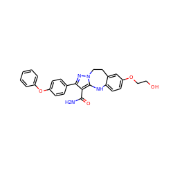 NC(=O)c1c(-c2ccc(Oc3ccccc3)cc2)nn2c1Nc1ccc(OCCO)cc1CC2 ZINC000045369085