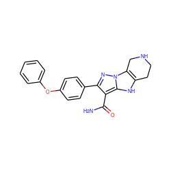 NC(=O)c1c(-c2ccc(Oc3ccccc3)cc2)nn2c3c([nH]c12)CCNC3 ZINC001772606030