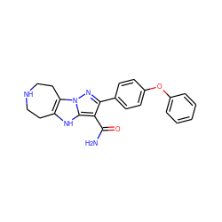 NC(=O)c1c(-c2ccc(Oc3ccccc3)cc2)nn2c3c([nH]c12)CCNCC3 ZINC001772625958