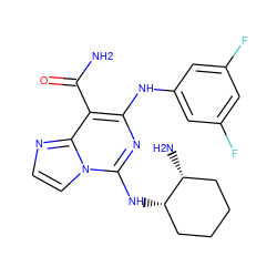 NC(=O)c1c(Nc2cc(F)cc(F)c2)nc(N[C@H]2CCCC[C@H]2N)n2ccnc12 ZINC000040862638