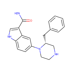 NC(=O)c1c[nH]c2ccc(N3CCNC[C@H]3Cc3ccccc3)cc12 ZINC000053294843