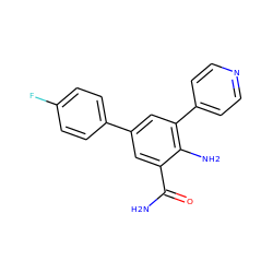 NC(=O)c1cc(-c2ccc(F)cc2)cc(-c2ccncc2)c1N ZINC000028703737