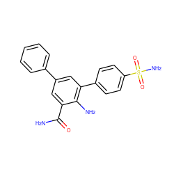 NC(=O)c1cc(-c2ccccc2)cc(-c2ccc(S(N)(=O)=O)cc2)c1N ZINC000028703777