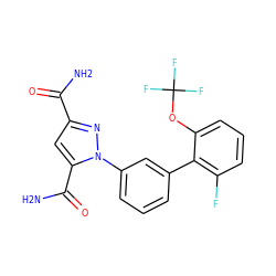 NC(=O)c1cc(C(N)=O)n(-c2cccc(-c3c(F)cccc3OC(F)(F)F)c2)n1 ZINC000066258456