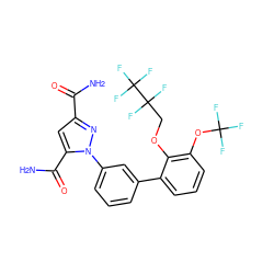 NC(=O)c1cc(C(N)=O)n(-c2cccc(-c3cccc(OC(F)(F)F)c3OCC(F)(F)C(F)(F)F)c2)n1 ZINC000066258296