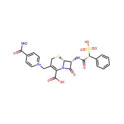 NC(=O)c1cc[n+](CC2=C(C(=O)O)N3C(=O)[C@@H](NC(=O)[C@@H](c4ccccc4)S(=O)(=O)O)[C@H]3SC2)cc1 ZINC000003830467