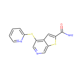 NC(=O)c1cc2c(Sc3ccccn3)cncc2s1 ZINC000013862354