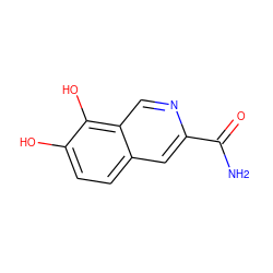 NC(=O)c1cc2ccc(O)c(O)c2cn1 ZINC000006500066