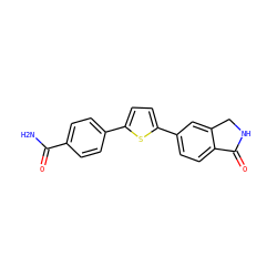 NC(=O)c1ccc(-c2ccc(-c3ccc4c(c3)CNC4=O)s2)cc1 ZINC000653716019