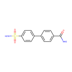 NC(=O)c1ccc(-c2ccc(S(N)(=O)=O)cc2)cc1 ZINC000473154351