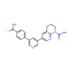 NC(=O)c1ccc(-c2cncc(-c3cnc4c(c3)CCCN4C(N)=O)c2)cc1 ZINC001772606283