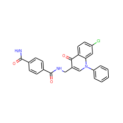 NC(=O)c1ccc(C(=O)NCc2cn(-c3ccccc3)c3cc(Cl)ccc3c2=O)cc1 ZINC000096170140