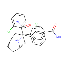 NC(=O)c1ccc(C2(C(N)=O)C[C@@H]3CC[C@H](C2)N3C(c2ccccc2Cl)c2ccccc2Cl)cc1 ZINC000040877728