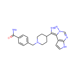 NC(=O)c1ccc(CN2CCC(c3nnn4cnc5[nH]ccc5c34)CC2)cc1 ZINC001772635017