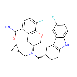 NC(=O)c1ccc(F)c2c1C[C@@H](N(CC1CC1)C[C@H]1CCc3[nH]c4ccc(F)cc4c3C1)CO2 ZINC000040848689