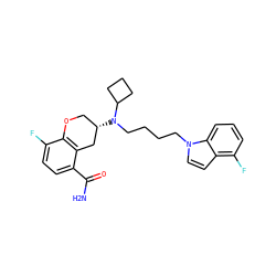 NC(=O)c1ccc(F)c2c1C[C@@H](N(CCCCn1ccc3c(F)cccc31)C1CCC1)CO2 ZINC000040420595