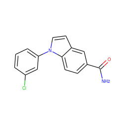 NC(=O)c1ccc2c(ccn2-c2cccc(Cl)c2)c1 ZINC000063539498