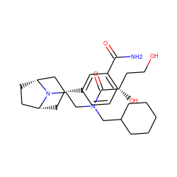 NC(=O)c1cccc([C@@H]2C[C@@H]3CC[C@H](C2)N3CCN(CC2CCCCC2)C(=O)[C@@H](O)CCO)c1 ZINC001772609002