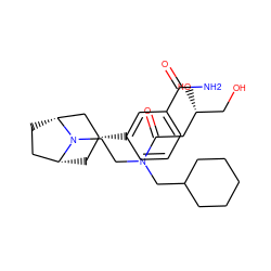 NC(=O)c1cccc([C@@H]2C[C@@H]3CC[C@H](C2)N3CCN(CC2CCCCC2)C(=O)C[C@H](O)CO)c1 ZINC001772581515