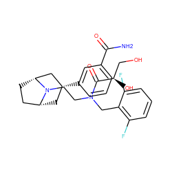 NC(=O)c1cccc([C@@H]2C[C@@H]3CC[C@H](C2)N3CCN(Cc2c(F)cccc2F)C(=O)[C@H](O)CO)c1 ZINC000117293161