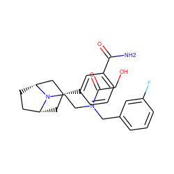 NC(=O)c1cccc([C@@H]2C[C@@H]3CC[C@H](C2)N3CCN(Cc2cccc(F)c2)C(=O)CO)c1 ZINC000117308562