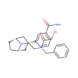 NC(=O)c1cccc([C@@H]2C[C@@H]3CC[C@H](C2)N3CCN(Cc2ccccc2)C(=O)CO)c1 ZINC000117295044