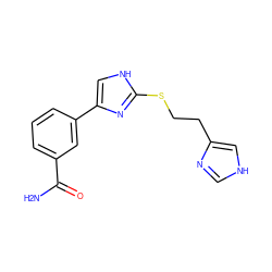 NC(=O)c1cccc(-c2c[nH]c(SCCc3c[nH]cn3)n2)c1 ZINC000013764198