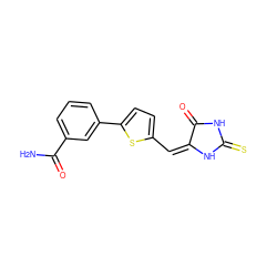 NC(=O)c1cccc(-c2ccc(/C=C3/NC(=S)NC3=O)s2)c1 ZINC000103237628