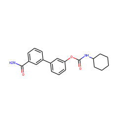 NC(=O)c1cccc(-c2cccc(OC(=O)NC3CCCCC3)c2)c1 ZINC000001238258