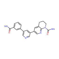 NC(=O)c1cccc(-c2cncc(-c3cnc4c(c3)CCCN4C(N)=O)c2)c1 ZINC000221471468