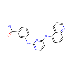 NC(=O)c1cccc(Nc2nccc(Nc3cccc4ncccc34)n2)c1 ZINC000028950573