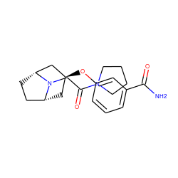 NC(=O)c1cccc(O[C@H]2C[C@@H]3CC[C@H](C2)N3CC(=O)N2CCCC2)c1 ZINC000101366398