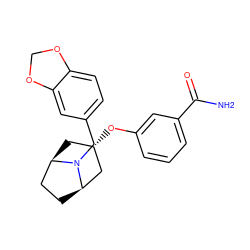 NC(=O)c1cccc(O[C@H]2C[C@@H]3CC[C@H](C2)N3Cc2ccc3c(c2)OCO3)c1 ZINC000101366385