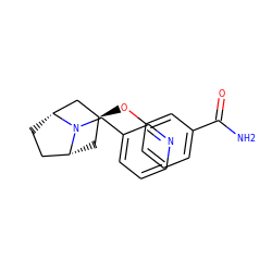 NC(=O)c1cccc(O[C@H]2C[C@@H]3CC[C@H](C2)N3Cc2cccnc2)c1 ZINC000101366369