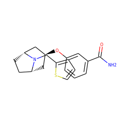 NC(=O)c1cccc(O[C@H]2C[C@@H]3CC[C@H](C2)N3Cc2cccs2)c1 ZINC000101366333