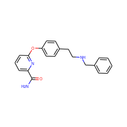 NC(=O)c1cccc(Oc2ccc(CCNCc3ccccc3)cc2)n1 ZINC000028826381