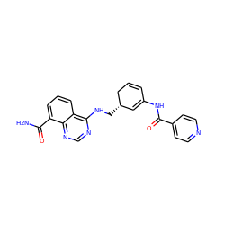 NC(=O)c1cccc2c(NC[C@H]3C=C(NC(=O)c4ccncc4)C=CC3)ncnc12 ZINC000167006245