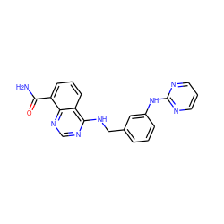 NC(=O)c1cccc2c(NCc3cccc(Nc4ncccn4)c3)ncnc12 ZINC000114343909