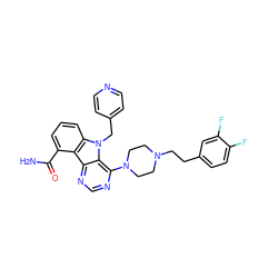 NC(=O)c1cccc2c1c1ncnc(N3CCN(CCc4ccc(F)c(F)c4)CC3)c1n2Cc1ccncc1 ZINC000028765847