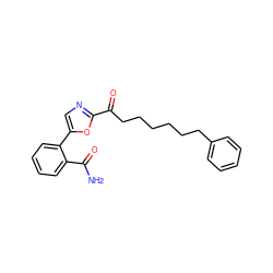 NC(=O)c1ccccc1-c1cnc(C(=O)CCCCCCc2ccccc2)o1 ZINC000035259919