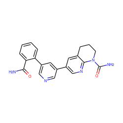 NC(=O)c1ccccc1-c1cncc(-c2cnc3c(c2)CCCN3C(N)=O)c1 ZINC000221471240
