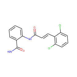 NC(=O)c1ccccc1NC(=O)/C=C/c1c(Cl)cccc1Cl ZINC000000147088