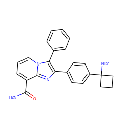 NC(=O)c1cccn2c(-c3ccccc3)c(-c3ccc(C4(N)CCC4)cc3)nc12 ZINC000113654680