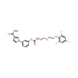 NC(=O)c1ccn(-c2cccc(OC(=O)NCCOCCOc3c(F)cc(F)cc3F)c2)c1 ZINC000095554629