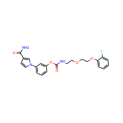 NC(=O)c1ccn(-c2cccc(OC(=O)NCCOCCOc3ccccc3F)c2)c1 ZINC000095554301