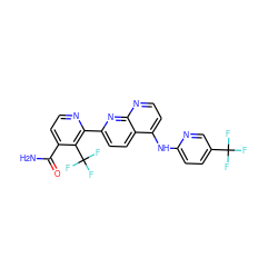 NC(=O)c1ccnc(-c2ccc3c(Nc4ccc(C(F)(F)F)cn4)ccnc3n2)c1C(F)(F)F ZINC000058541451