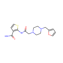 NC(=O)c1ccsc1NC(=O)CN1CCN(Cc2ccco2)CC1 ZINC000023249341