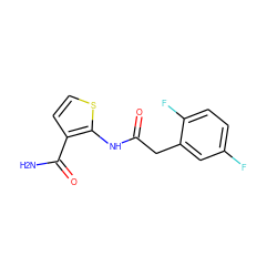 NC(=O)c1ccsc1NC(=O)Cc1cc(F)ccc1F ZINC000071317647